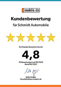 4,8 Sterne bei mobile.de