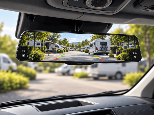 Digitaler Rückspiegel mit Rückfahrkamera für Wohnmobile Digitaler Rückspiegel mit Rückfahrkamera im Wohnmobil