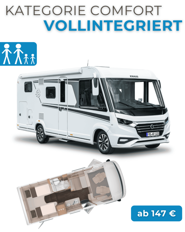 Vollintegrierte Wohnmobile buchen Vollintegrierte Luxus Wohnmobile mieten